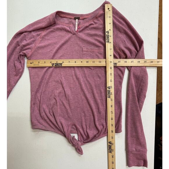 Womens Large Poof Pink and Gray Long Sleeve Shirt - Picture 3 of 8